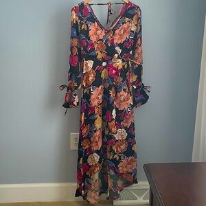 NWT band of the free Faux Wrap V-Neck Long Sleeve Midi Dress In Floral Small